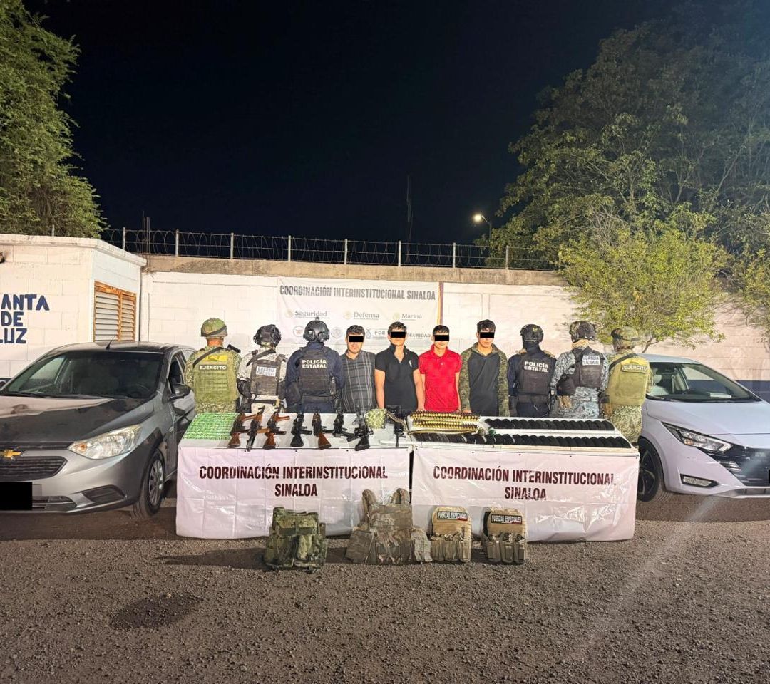 Durante el operativo fueron detenidas cuatro personas. Foto: Sedena